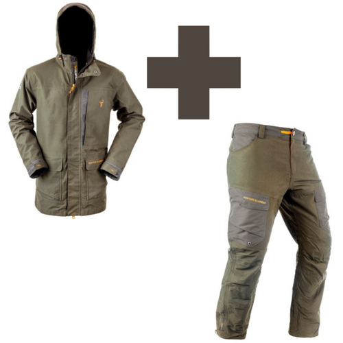 Hunters Element Downpour Elite Jacket & Trousers Combo Set Forest Green