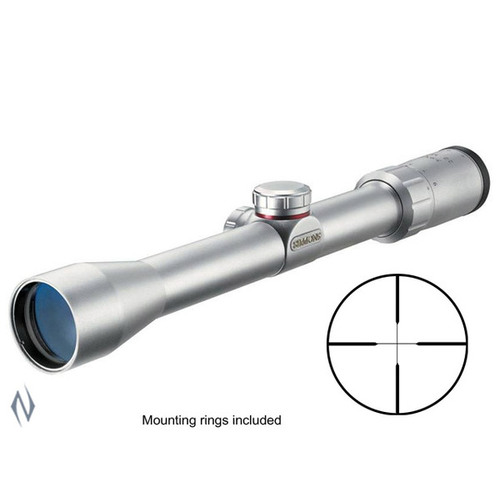 SIMMONS 22 MAG 3-9X32 TRUPLEX SILVER RIFLE SCOPE WITH RINGS